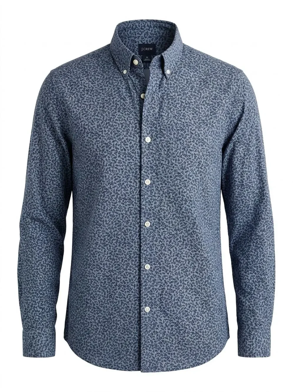 J.Crew Navy Floral Collared Button-Up Shirt Men Size M